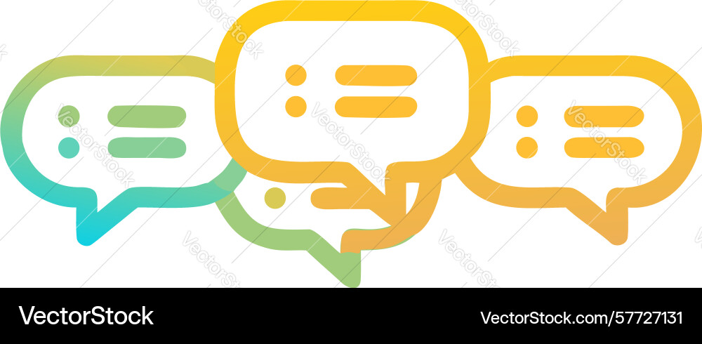 Dynamic message bubbles active conversation icon Vector Image