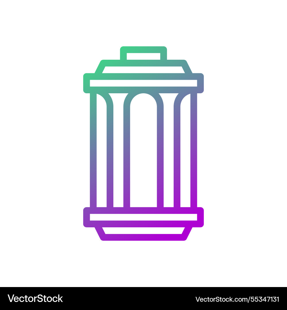 Gradient trash can icon minimal style image Vector Image