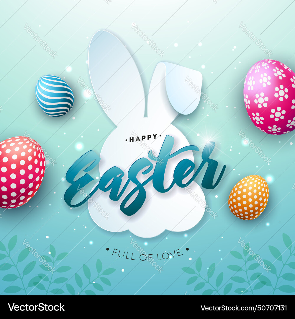 Happy easter holiday with painted egg Royalty Free Vector
