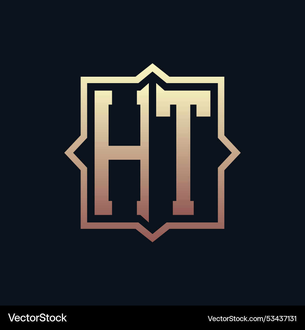 Luxury initial ht monogram logo design elegant Vector Image