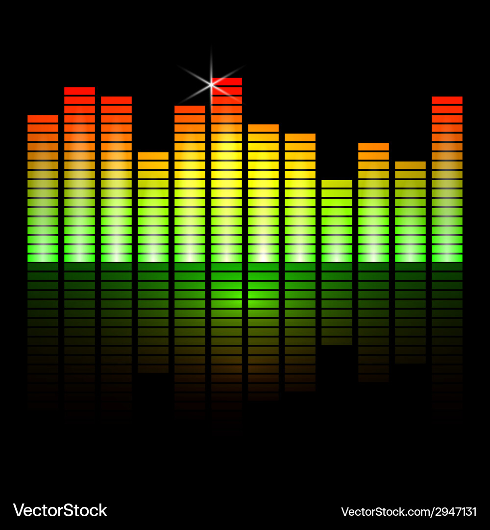 Music equalizer bars on black background Vector Image