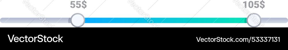 Price range slider is showing value from minimum Price range slider is showing value from minimum vector image