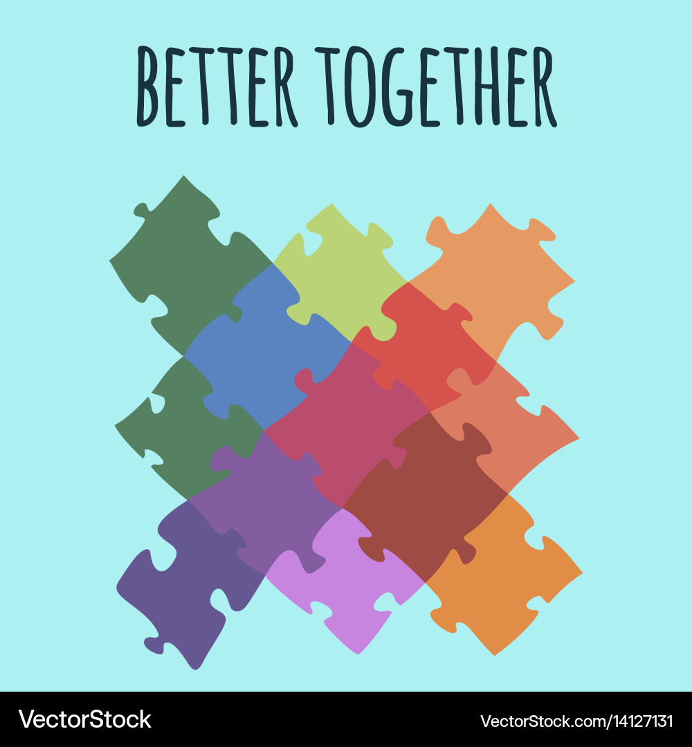 Puzzle Unity Logotype vector image