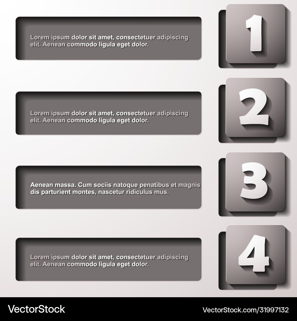 3d origami progress template with numbers 3d origami progress template with numbers Vector Image