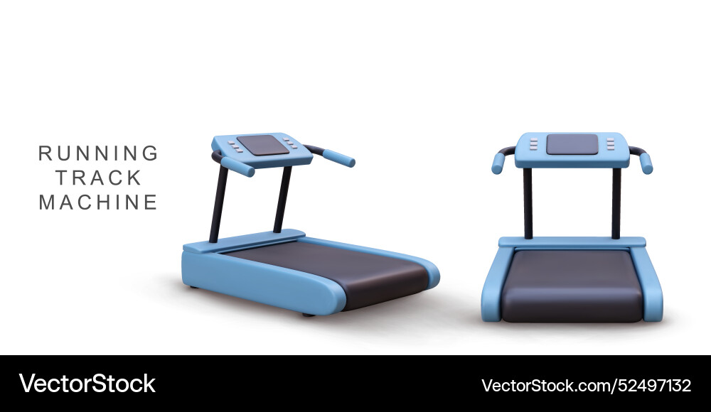 3d realistic two running track machines on white 3d realistic two running track machines on white Vector Image