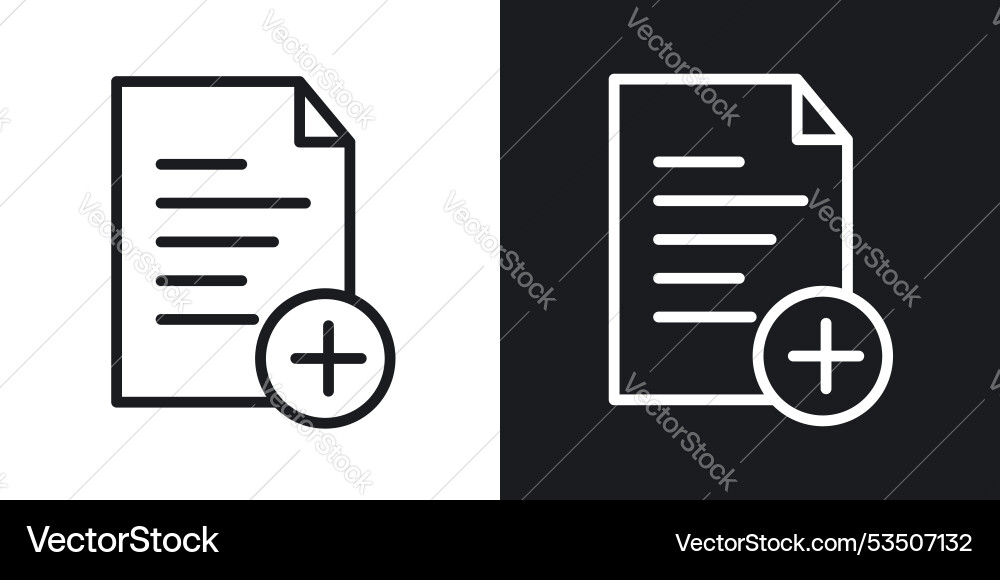 Add documentline in thin line black color flat Add documentline in thin line black color flat vector image