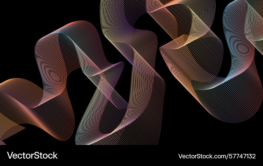 Blend wavy curved lines gradient background design Vector Image