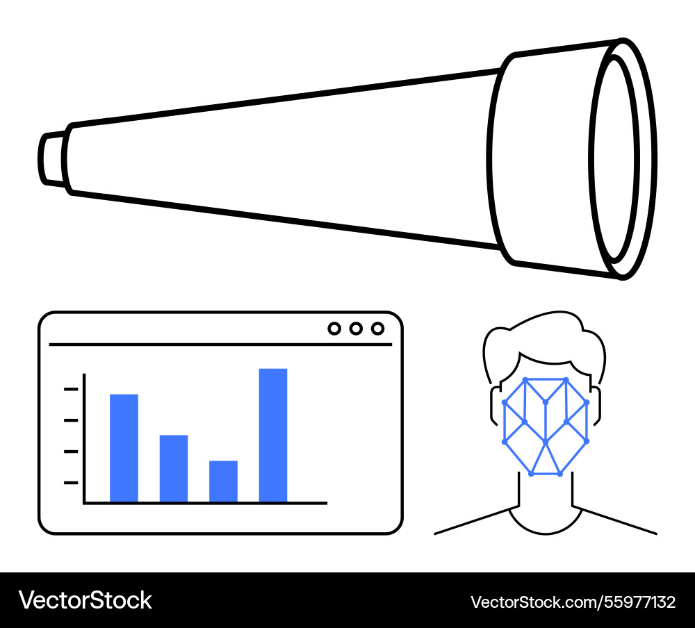 Data analytics and recognition technology Data analytics and recognition technology vector image