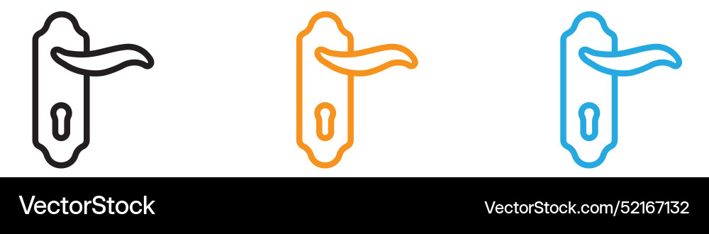 Door knob icon logo set collection for web app ui Door knob icon logo set collection for web app ui Vector Image