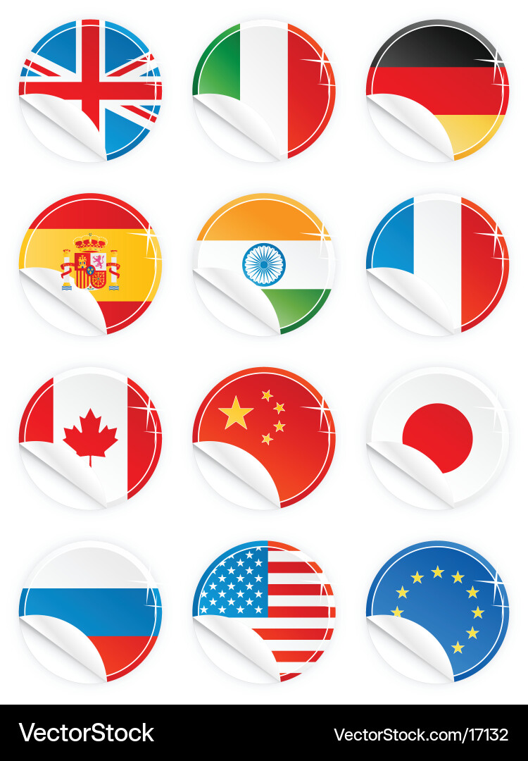 Flag Buttons Collection vector image