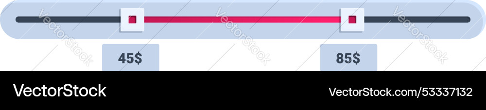 Horizontal slider bar with money value showing Horizontal slider bar with money value showing vector image