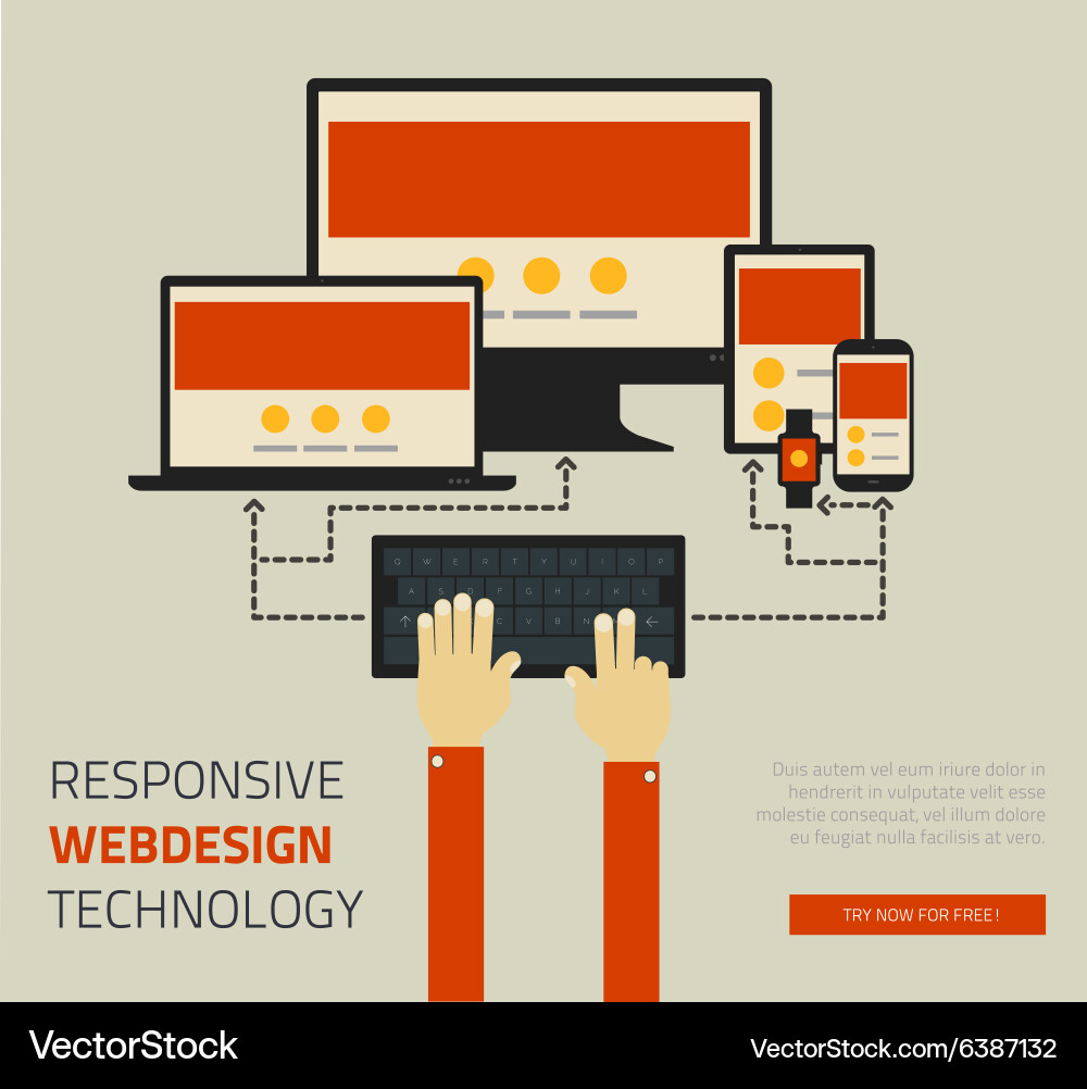 Modern Web Technology Page Mockup vector image