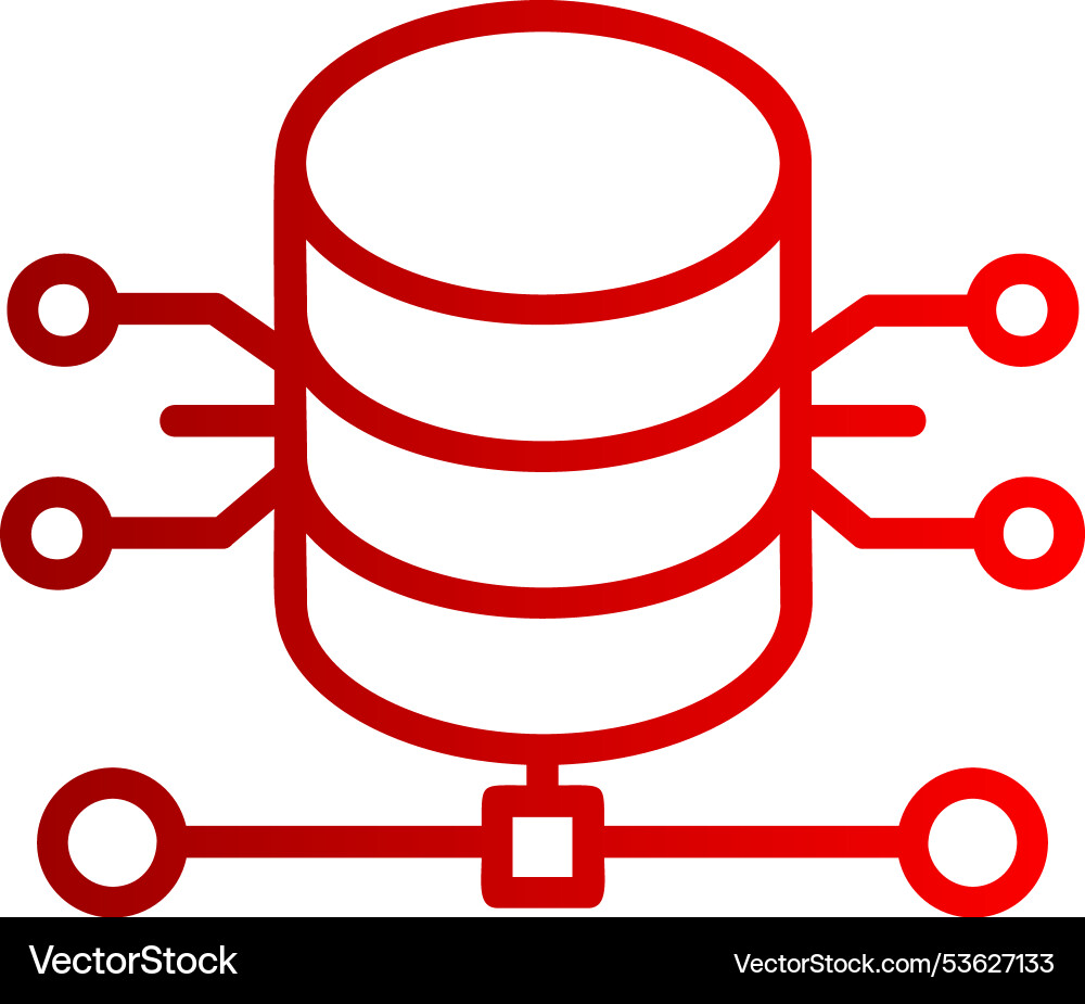 Data base line gradient icon vector image
