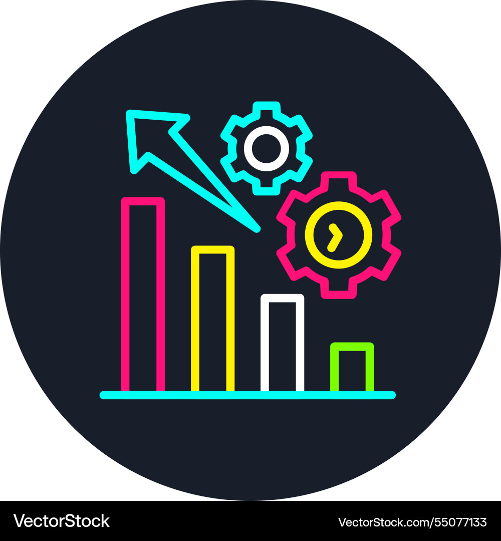 Efficiency management line multi color icon Vector Image
