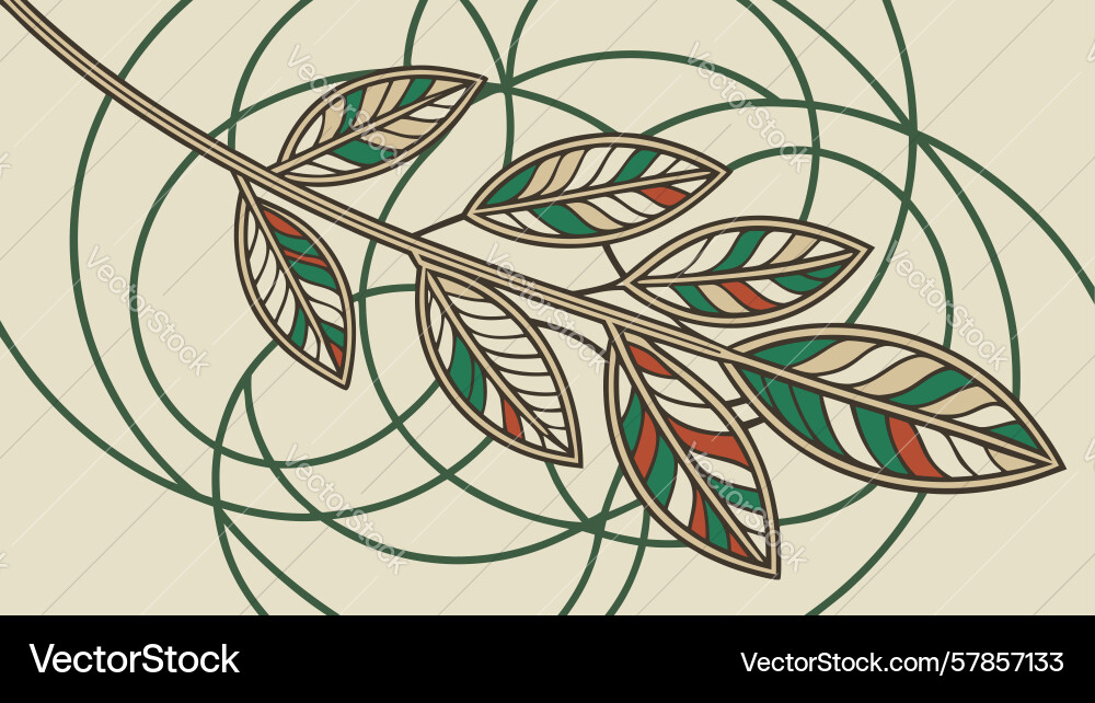 Feather with abstract swirling pattern design Vector Image