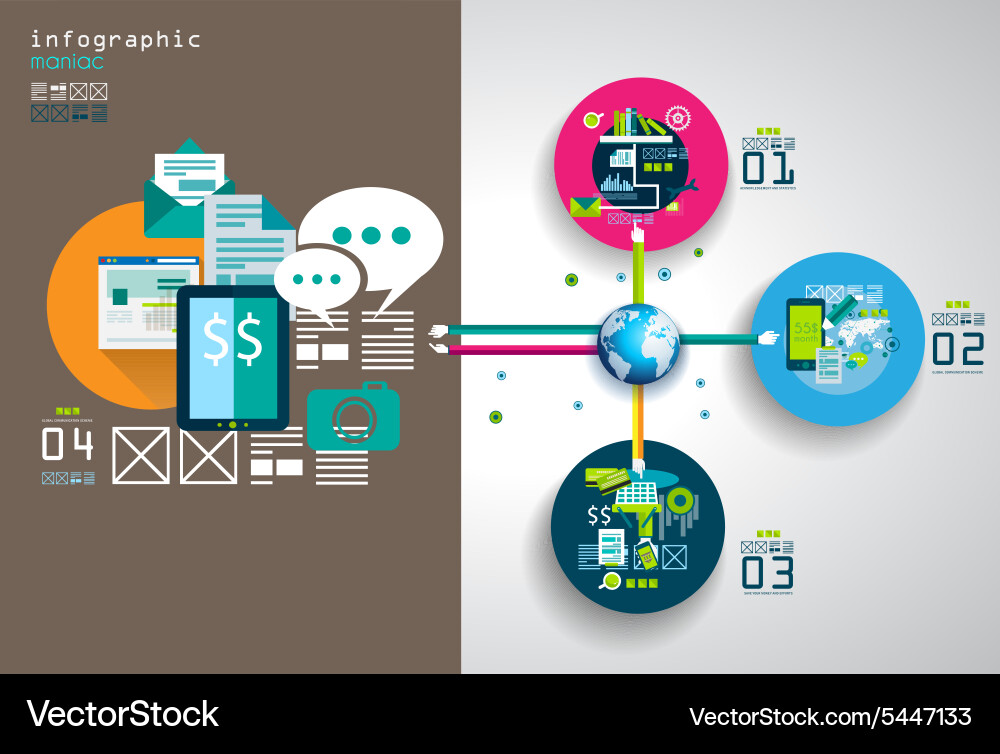 Flat style infographic ui icons to use for your Vector Image