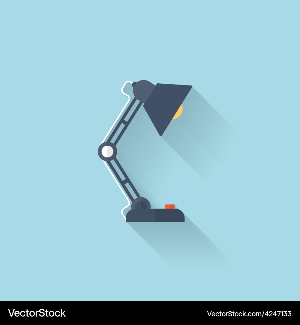 Flat web internet icon table light lamp vector image