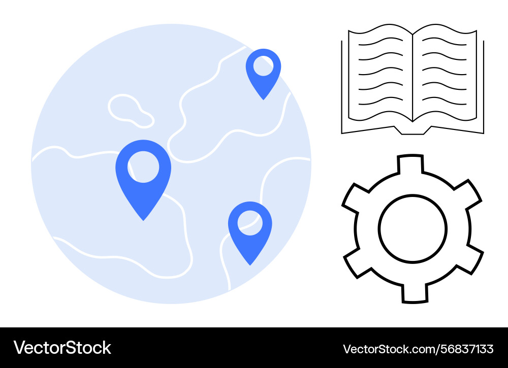 Global navigation and knowledge representation vector image