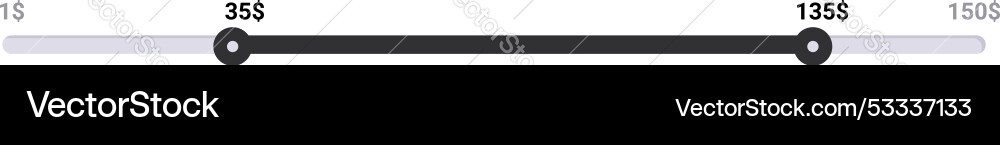 Price range slider showing value spectrum from low Price range slider showing value spectrum from low vector image