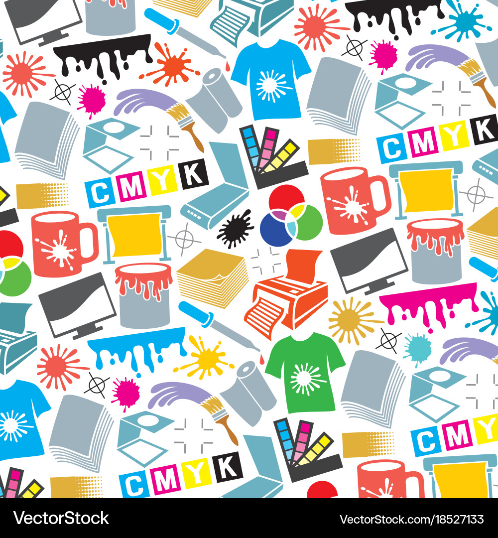 Printing & Color Icon Pattern vector image