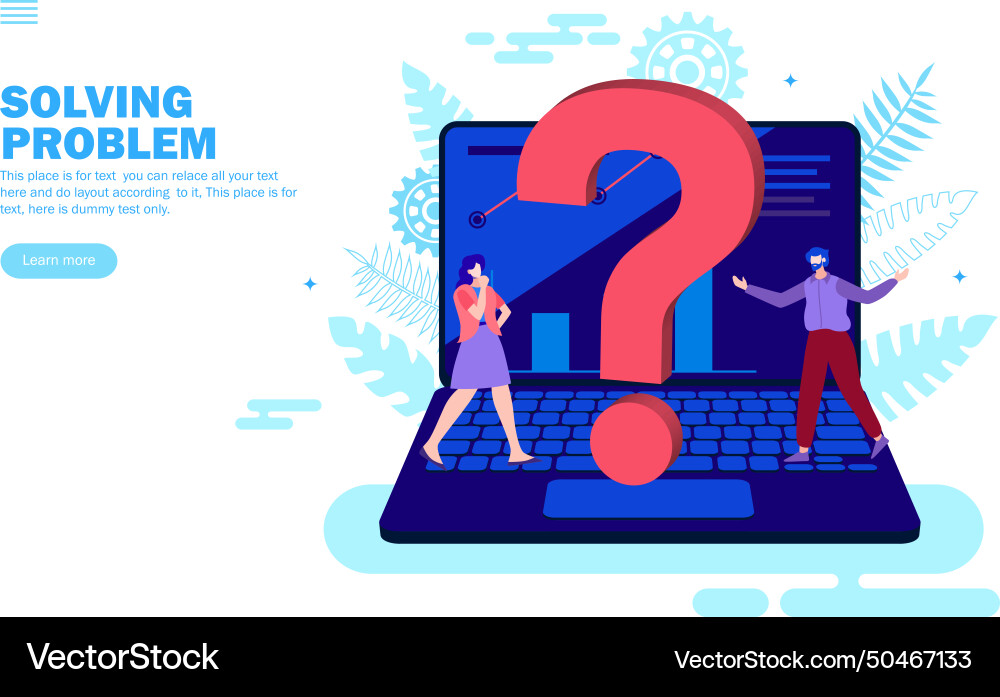 Question mark on computer team looking Question mark on computer team looking vector image