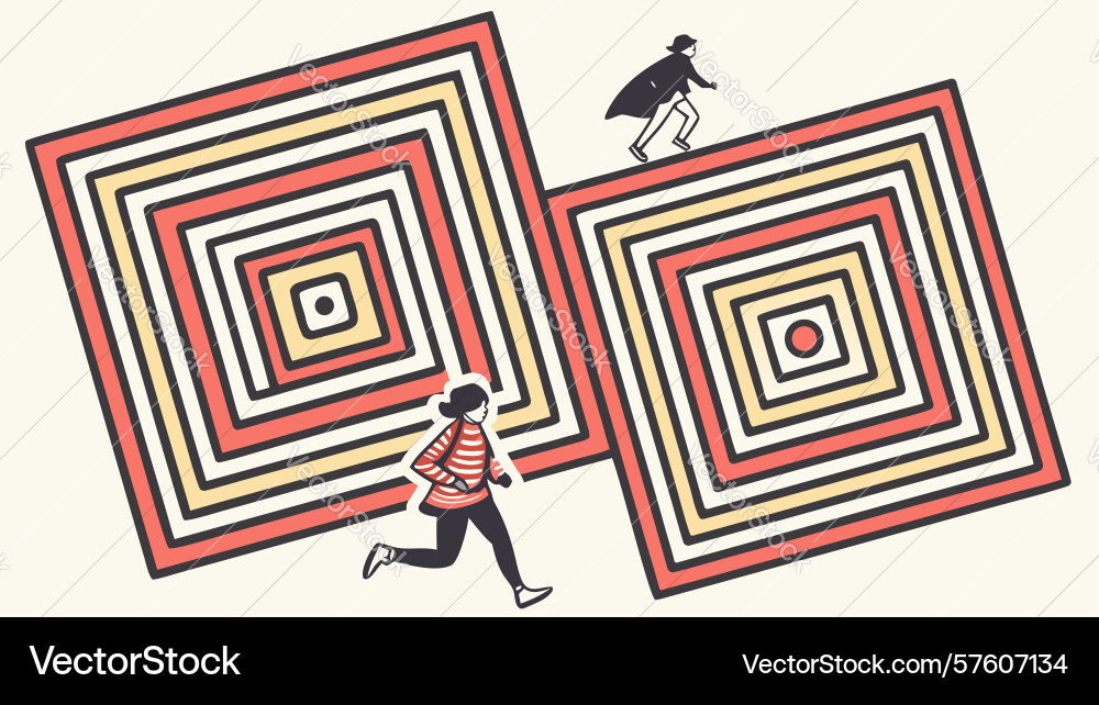 Abstract geometric pattern with dynamic figures vector image