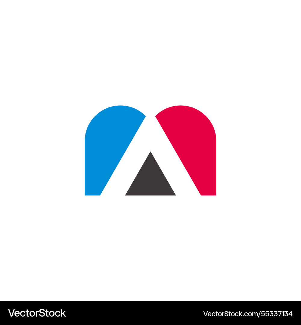 Buchstaben ma Dreiecke bunte Silhouette Logo Buchstaben ma Dreiecke bunte Silhouette Logo vektorbild