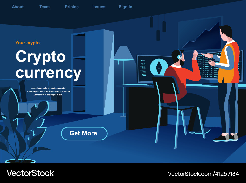 Cryptocurrency Blockchain Landing Page vector image