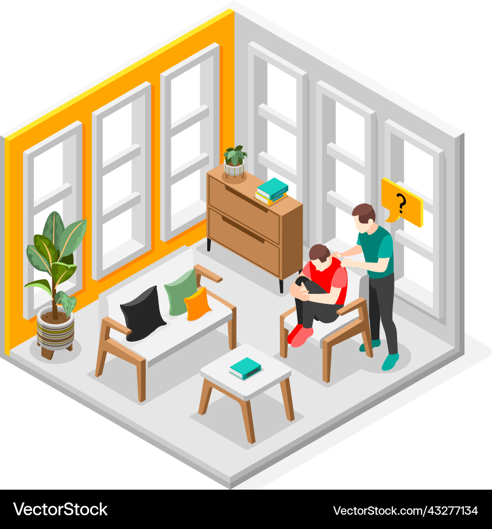 Empathy characters isometric composition Empathy characters isometric composition vector image