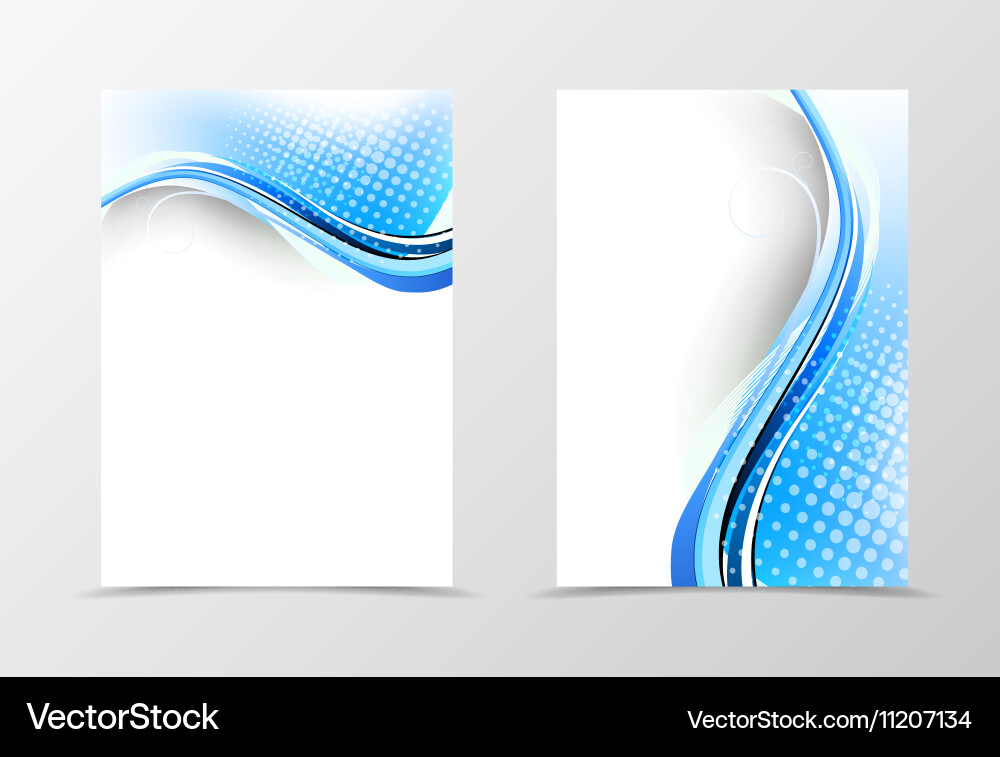 Front and back dynamic wave flyer template design Vector Image