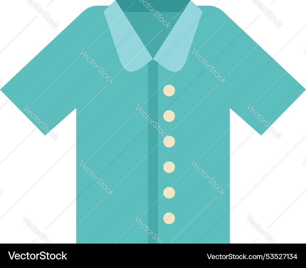 Green shirt with buttons and collar for men Green shirt with buttons and collar for men vector image