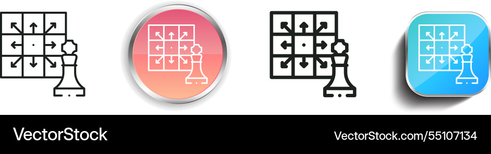King icon thin linear regular and button style King icon thin linear regular and button style vector image