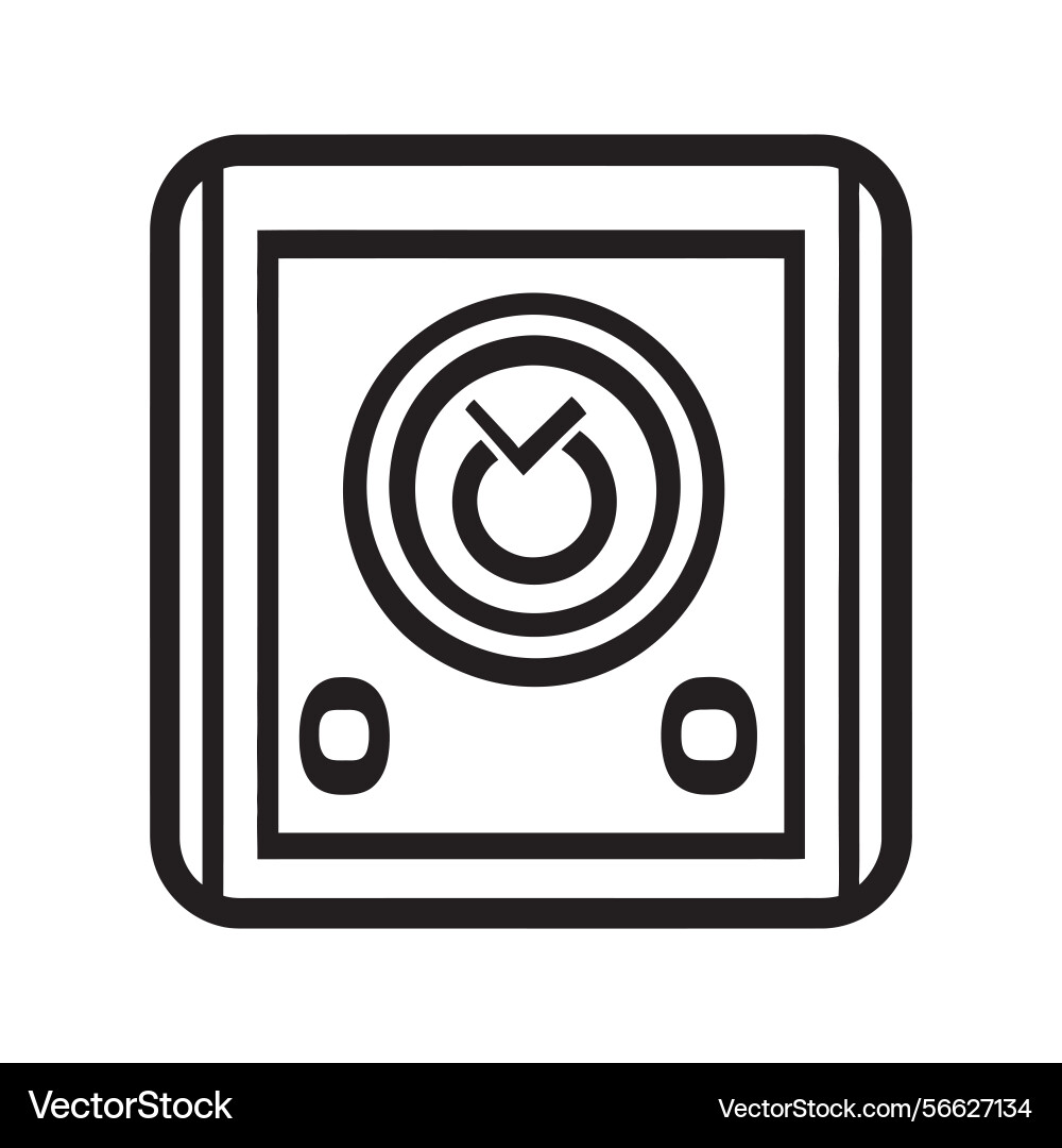 Outline square icon with circle design and two Vector Image