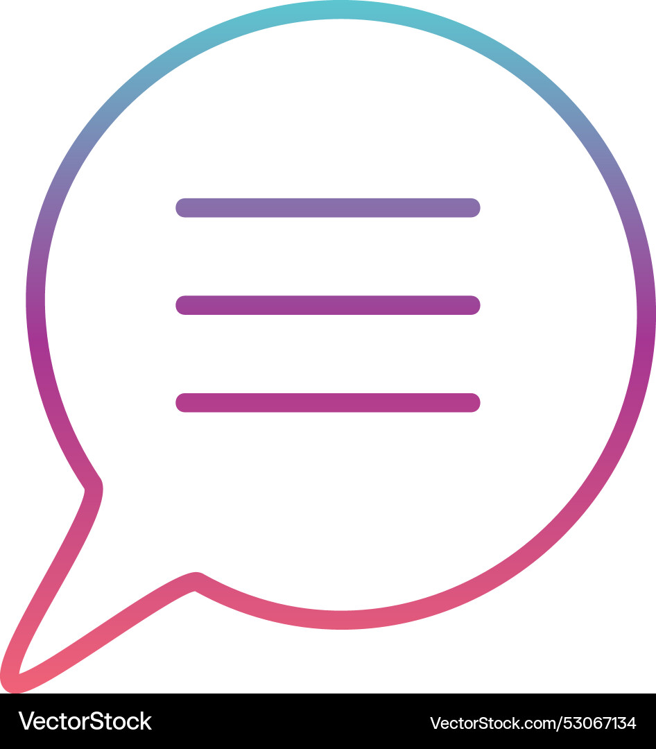 Speech bubble line gradient design Vector Image
