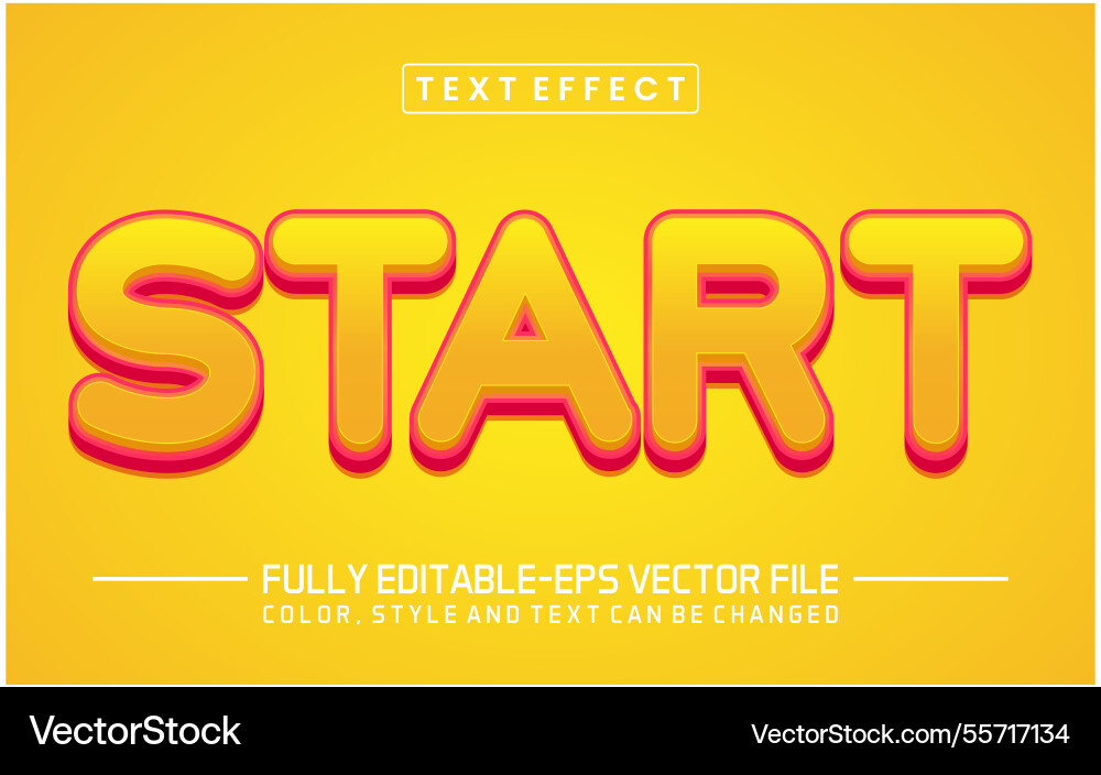 Start font text effect editable Start font text effect editable vector image