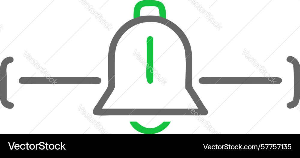 Bell notification with brackets icon design vector image