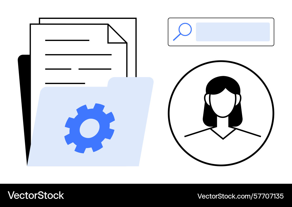 Document management with user profile and search Document management with user profile and search vector image