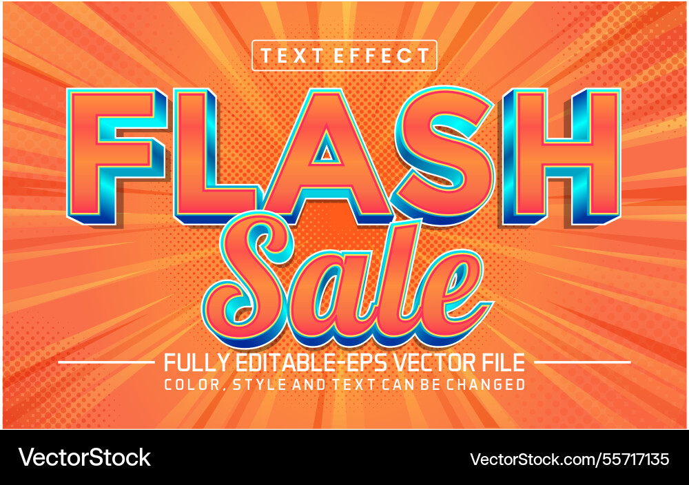Flash sale font text effect editable Flash sale font text effect editable vector image