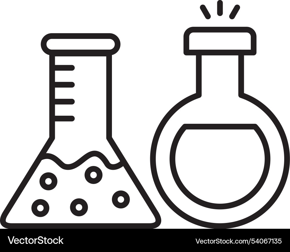Flask line icon design vector image