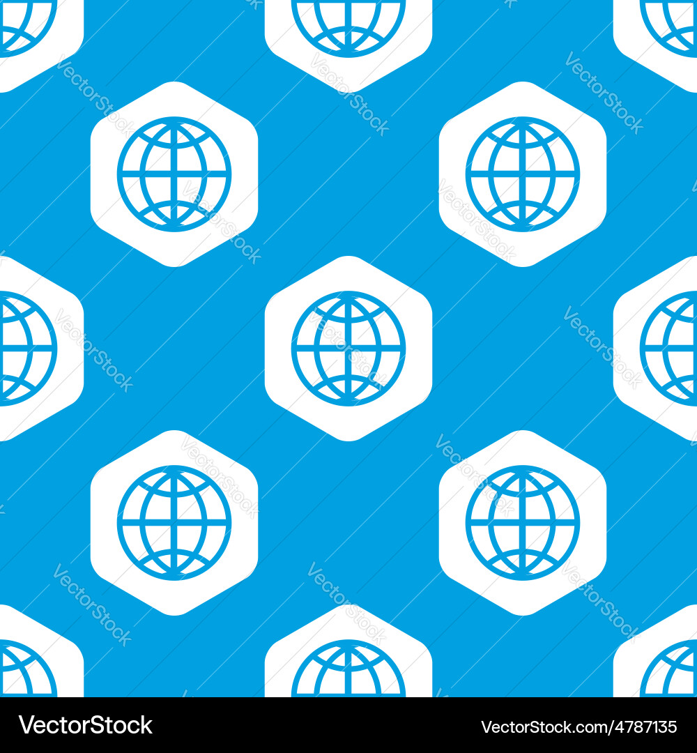Globe hexagon pattern vector image