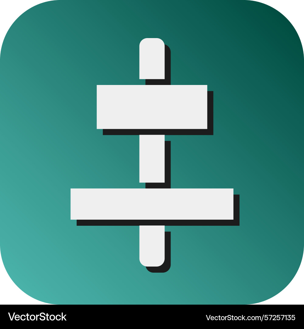 Horizontal align glyph gradient background icon Vector Image