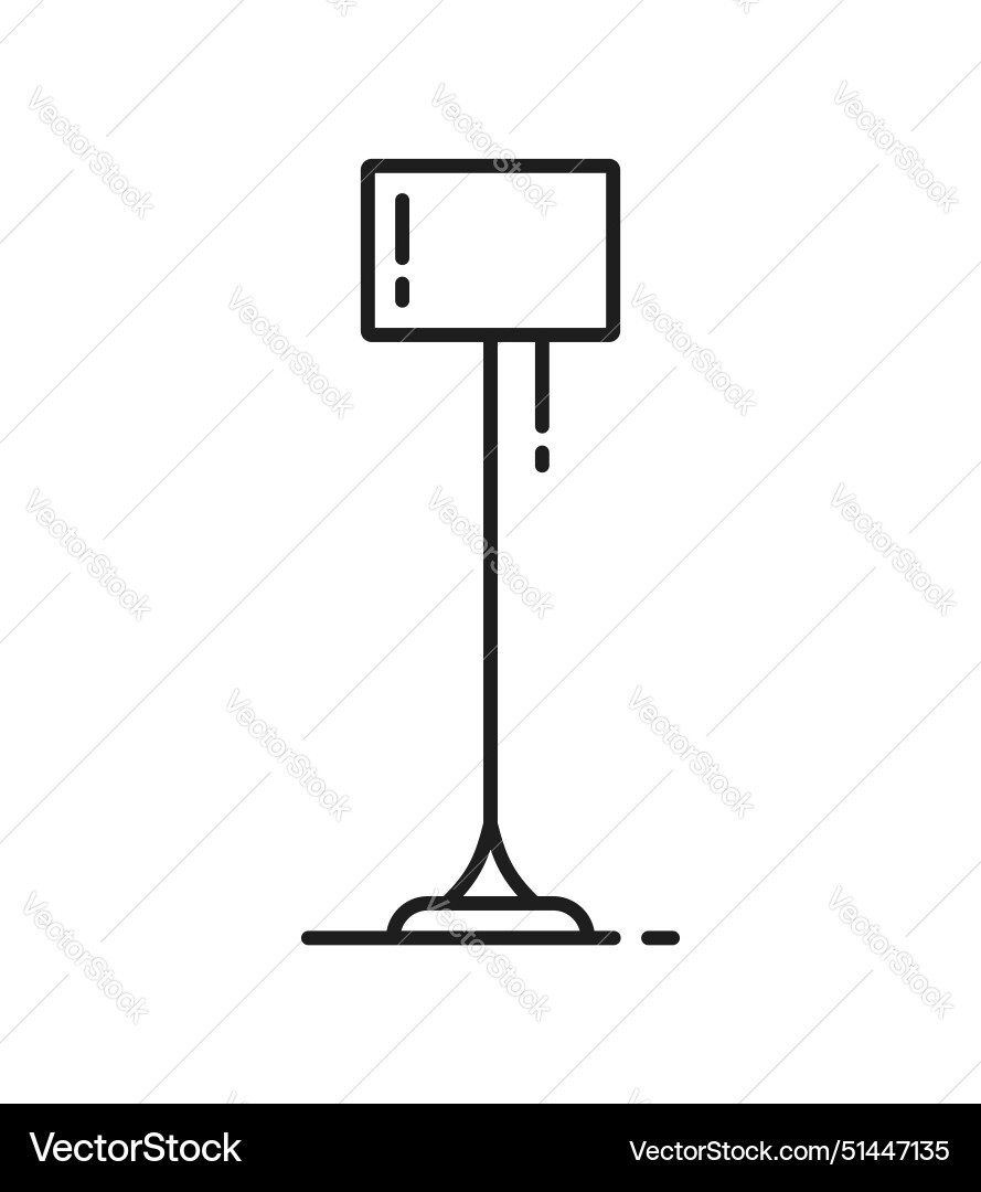 Indoor floor lamp electric light thin line icon Indoor floor lamp electric light thin line icon vector image