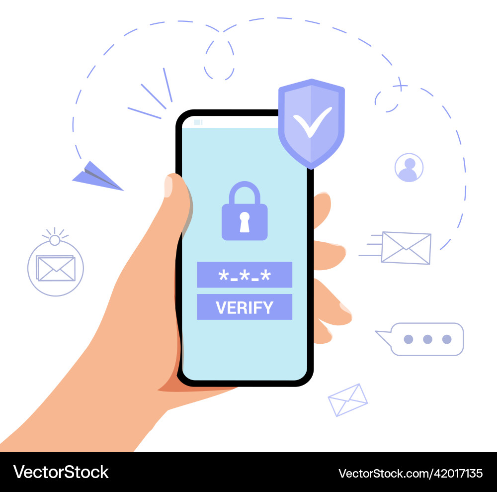 Mobile OTP Authentication vector image