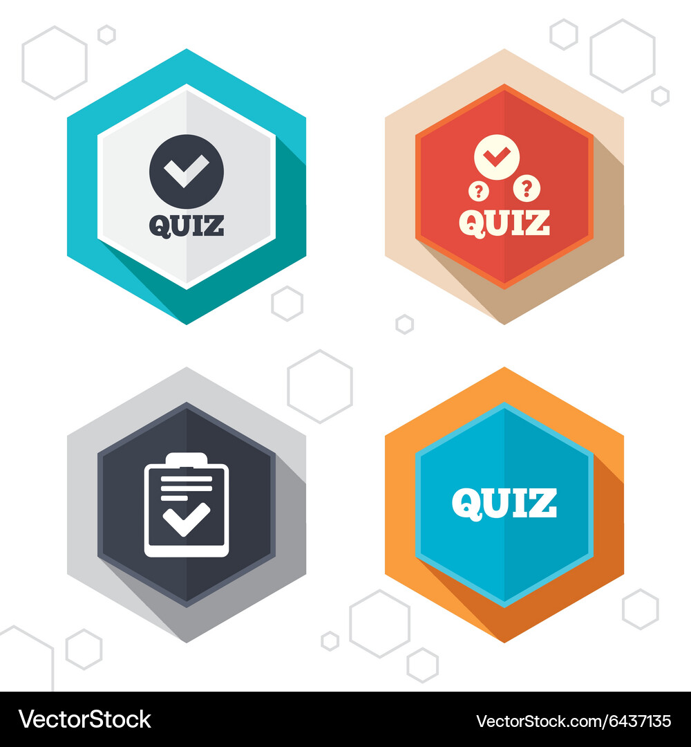 Quiz icons checklist with check mark symbol Vector Image