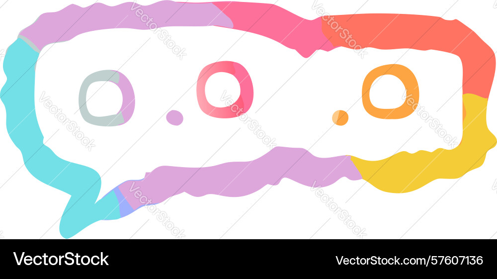 Distorted rectangular dot speech bubbles design vector image