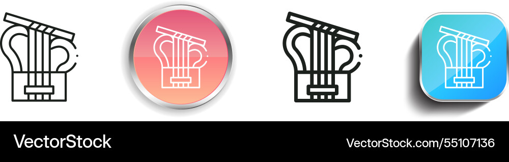 Kinnor icon thin linear regular and button style Vector Image