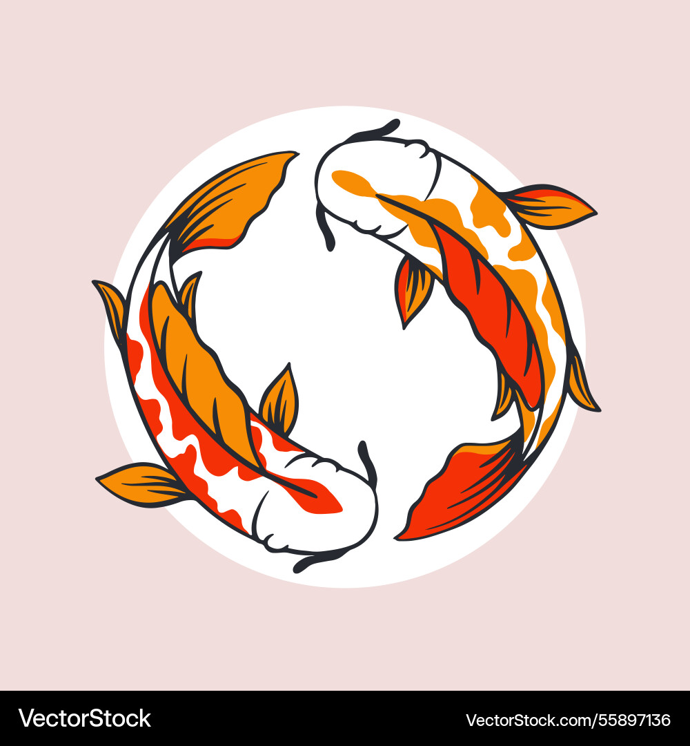 Koi fish of logo design Koi fish of logo design vector image