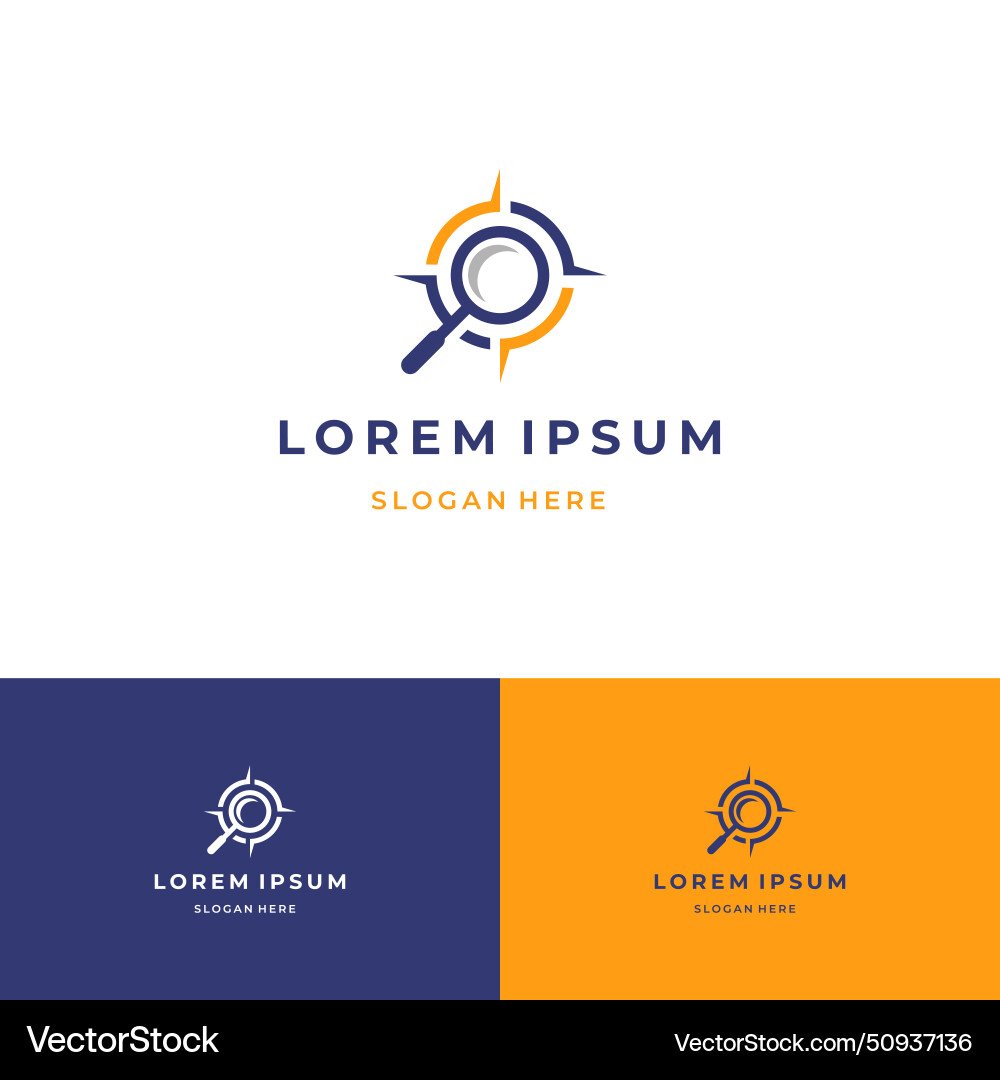 Magnifier navigation simple logo design Magnifier navigation simple logo design vector image