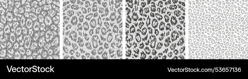 Monochrome leopard print patterns set Monochrome leopard print patterns set vector image