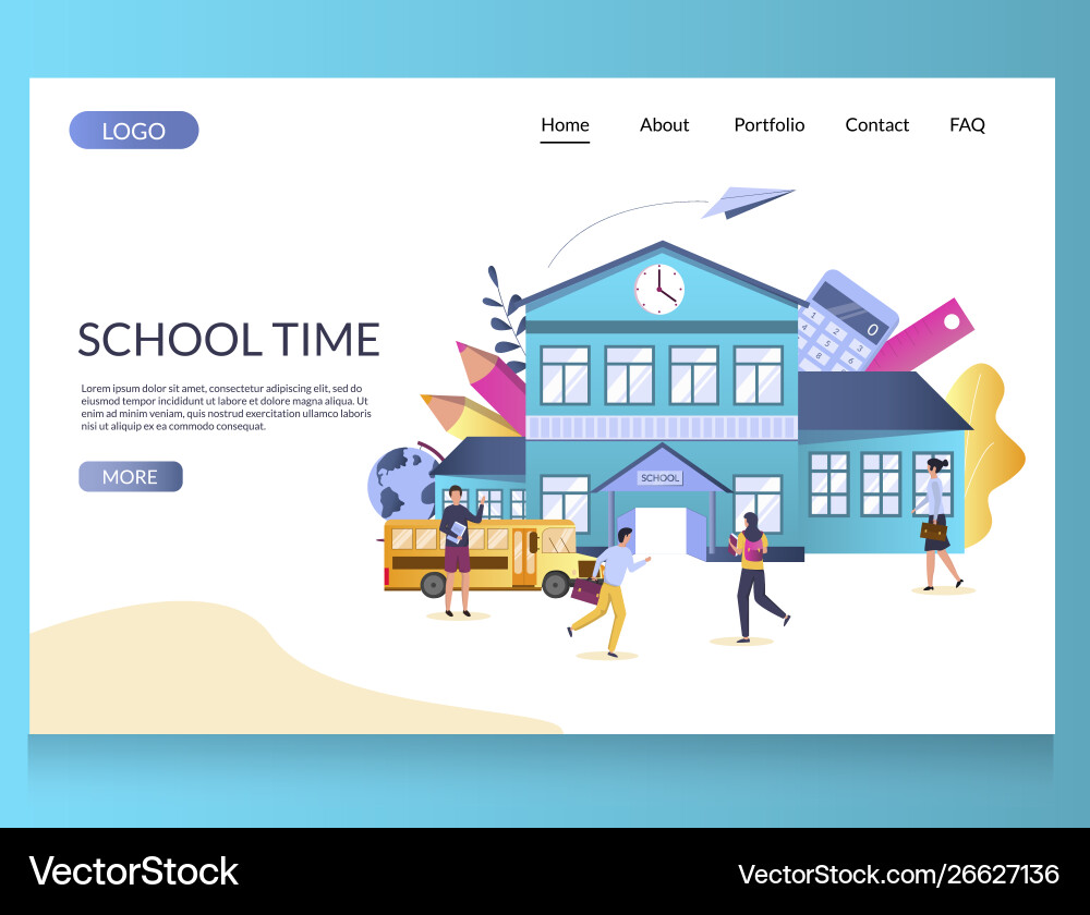 Schulzeit Website Landing Page Design Schulzeit Website Landing Page Design vektorbild